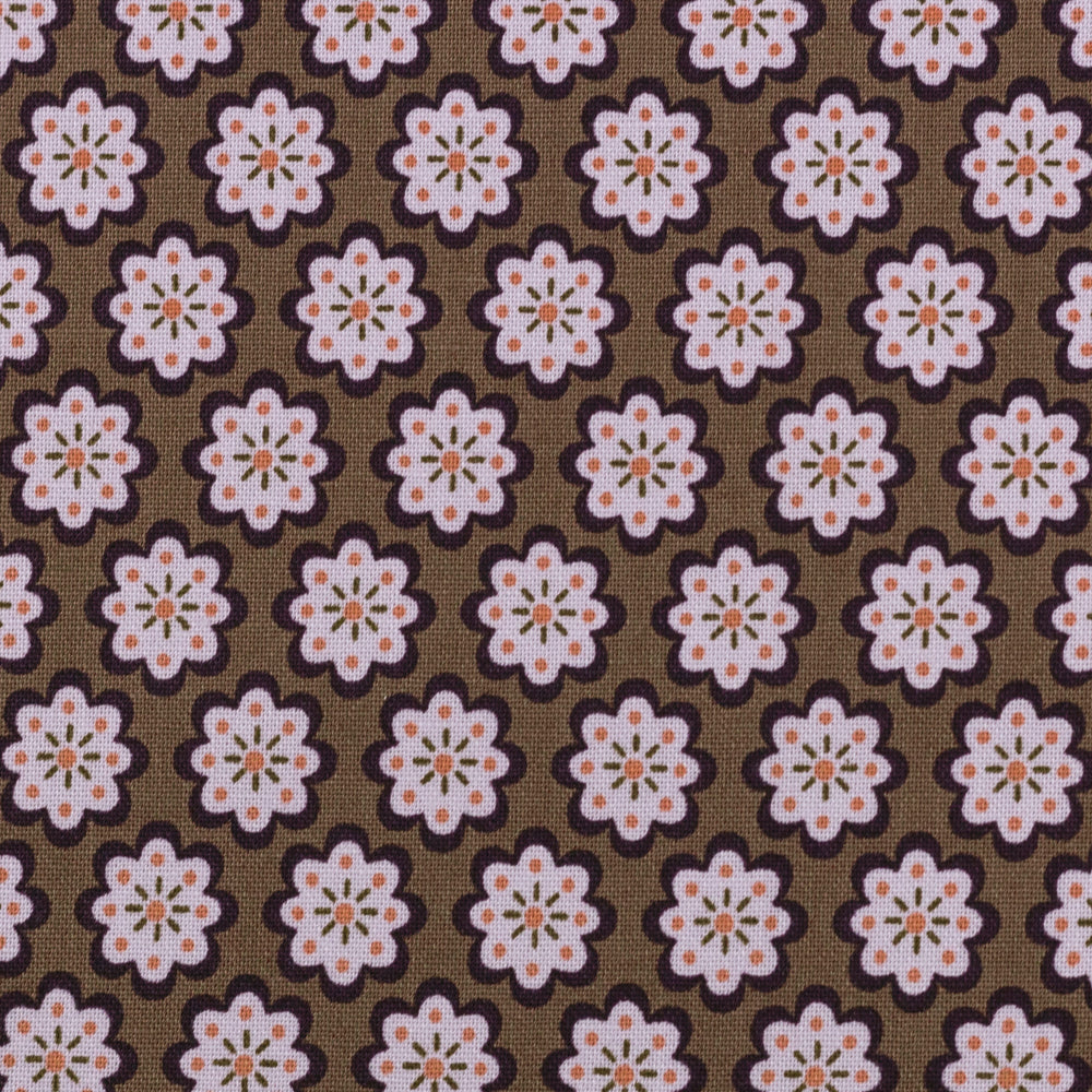 
                  
                    Load image into Gallery viewer, Cotton Julia Flowers Brown 50x145cm
                  
                
