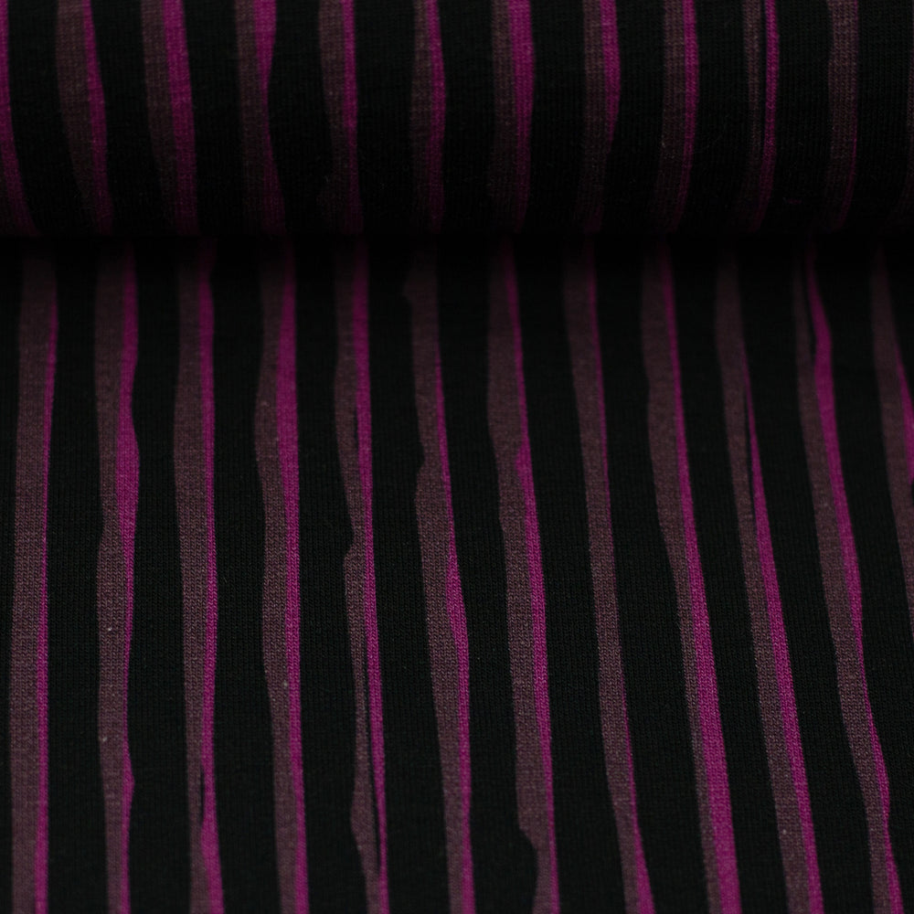 French Terry Stripes Black/Pink