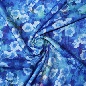 
                  
                    Load image into Gallery viewer, Linen/Viscose Flowers Blue
                  
                