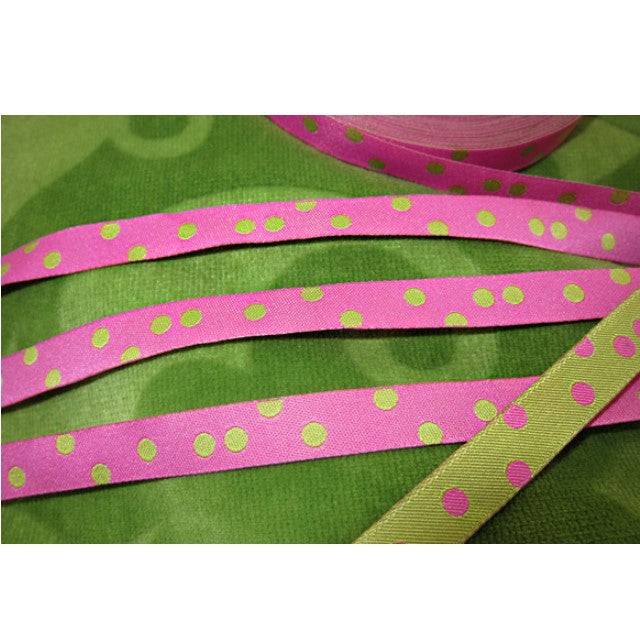 Dots Ribbon Lime/Pink