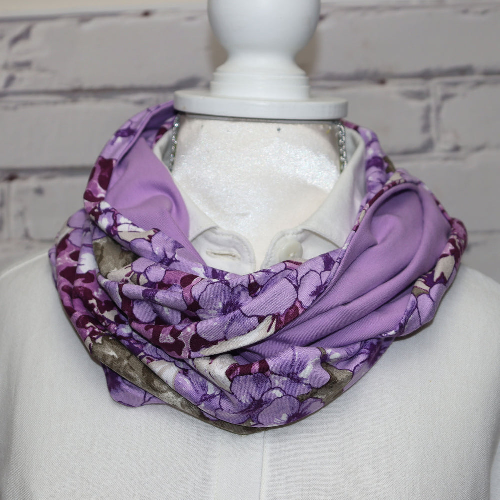 Infinity Scarf Sewing Kit Lilac Flowers