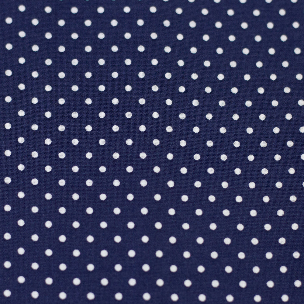 Cotton Poplin Dots Navy Blue
