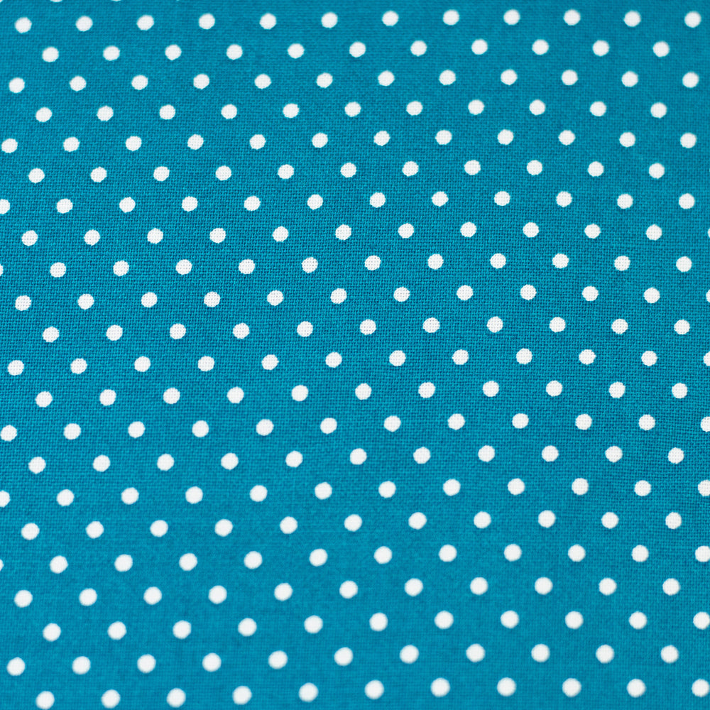 Cotton Poplin Dots Petrol Blue