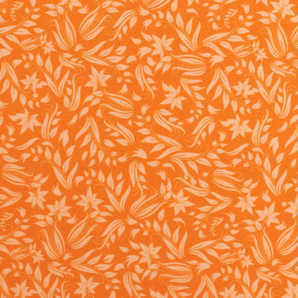 Cotton Autumn Flowers Orange