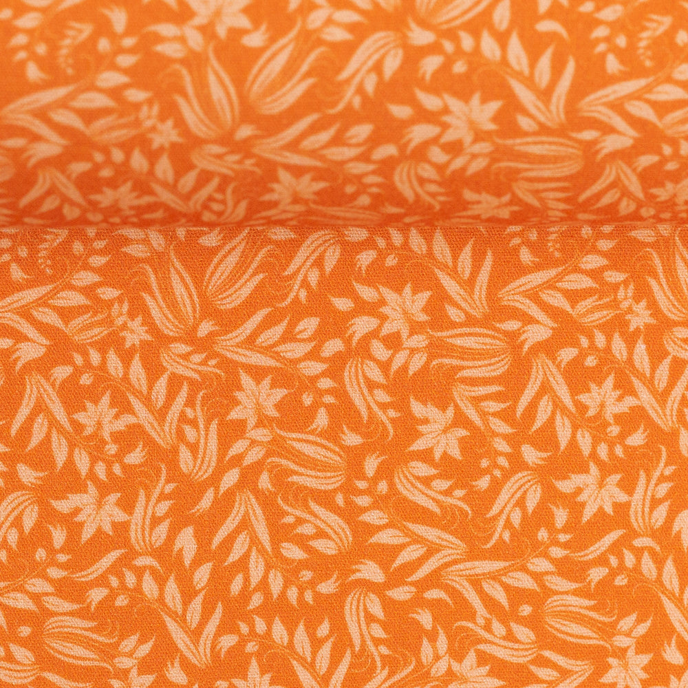 
                  
                    Load image into Gallery viewer, Cotton Autumn Flowers Orange
                  
                