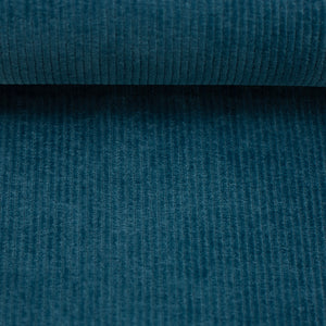 
                  
                    Load image into Gallery viewer, Stretch Cord Velour Jersey Teal Blue
                  
                