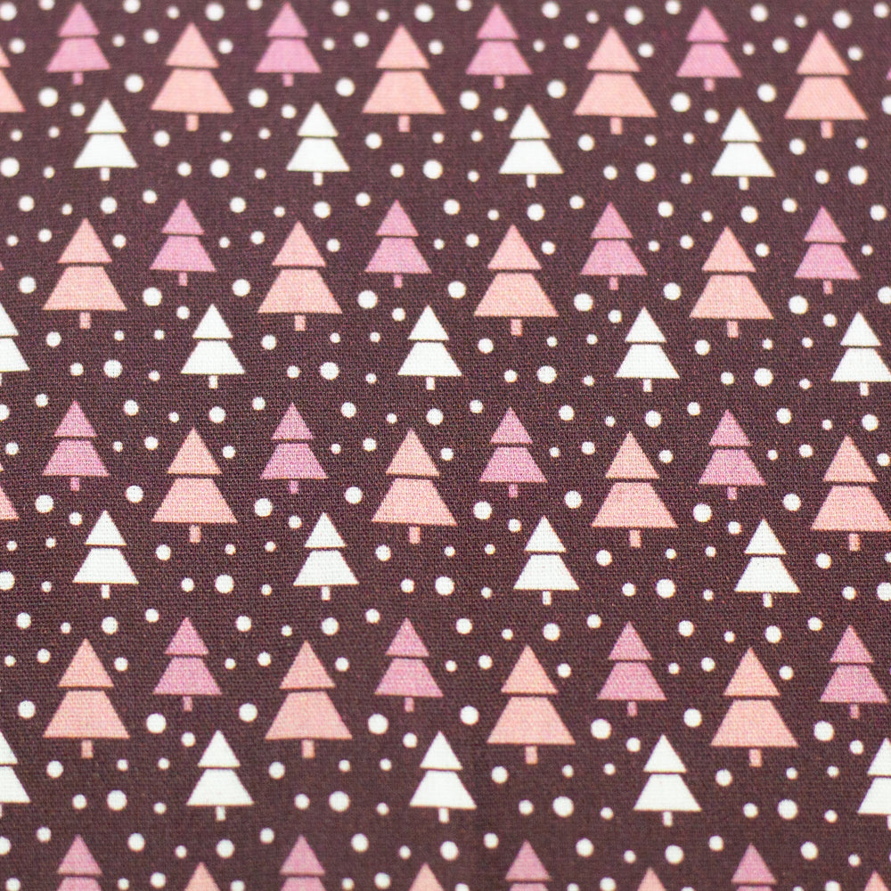 
                  
                    Load image into Gallery viewer, Christmas Cotton Trees Brown 50x145cm
                  
                