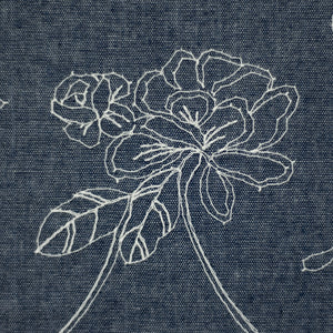 
                  
                    Load image into Gallery viewer, Embroidered Denim Chambray Flowers
                  
                