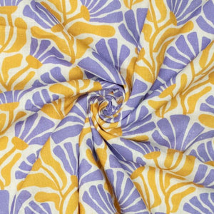 
                  
                    Load image into Gallery viewer, Viscose/Linen Big Flowers Purple
                  
                