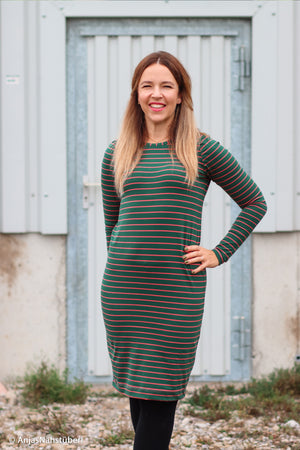 
                  
                    Load image into Gallery viewer, Striped Jersey Isa Olive Green
                  
                