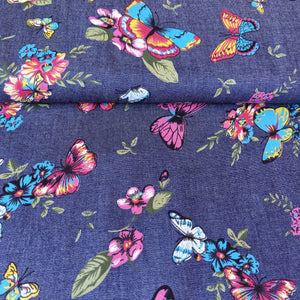 
                  
                    Load image into Gallery viewer, Lightweight Denim Chambray Butterflies
                  
                