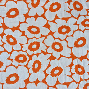 
                  
                    Load image into Gallery viewer, Viscose/Linen Retro Flowers Orange
                  
                
