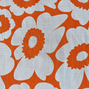 
                  
                    Load image into Gallery viewer, Viscose/Linen Retro Flowers Orange
                  
                