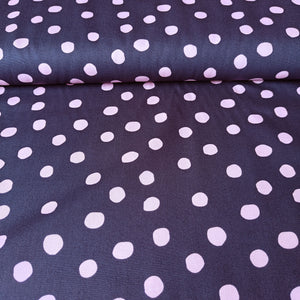 
                  
                    Load image into Gallery viewer, Cotton Poplin Spots Navy/Pink
                  
                