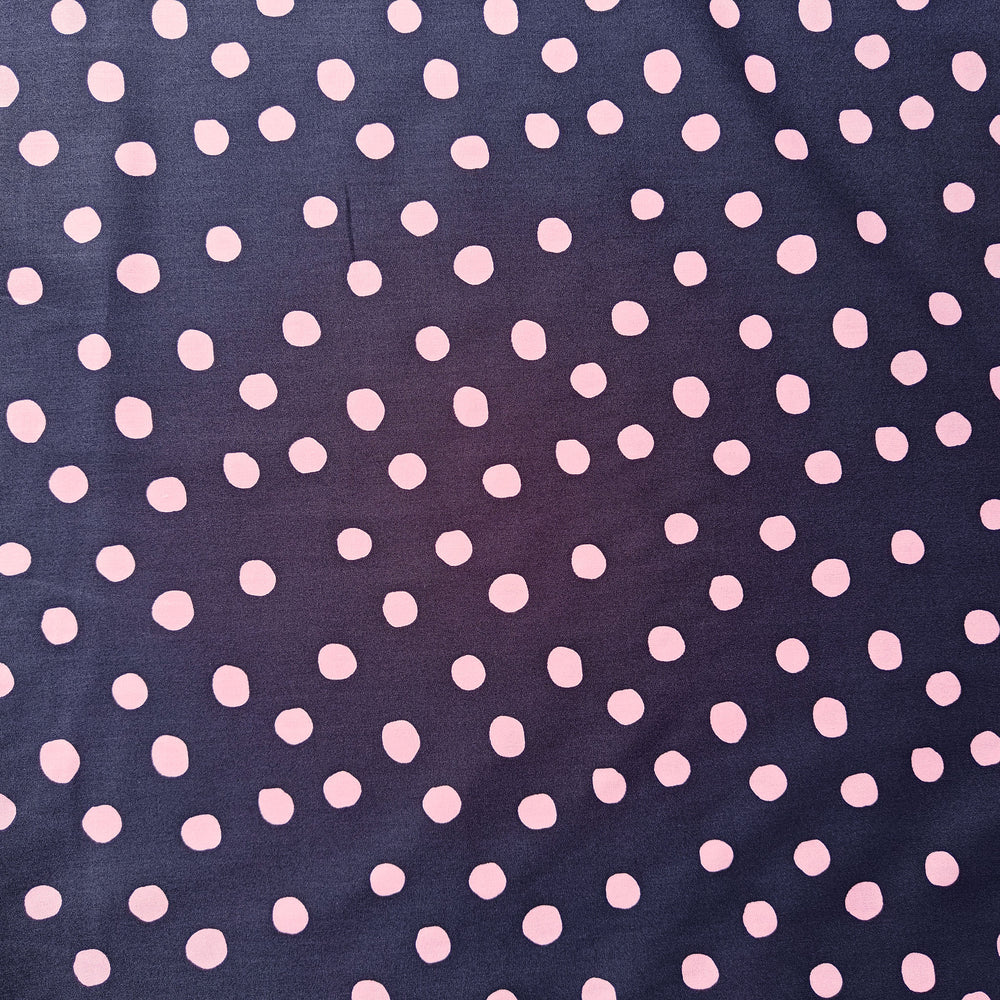 
                  
                    Load image into Gallery viewer, Cotton Poplin Spots Navy/Pink
                  
                
