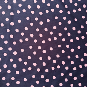 
                  
                    Load image into Gallery viewer, Cotton Poplin Spots Navy/Pink
                  
                