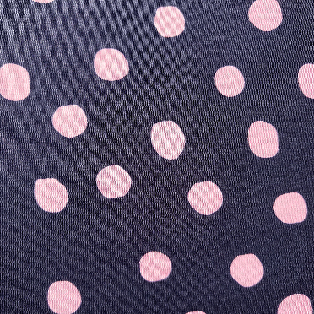 
                  
                    Load image into Gallery viewer, Cotton Poplin Spots Navy/Pink
                  
                