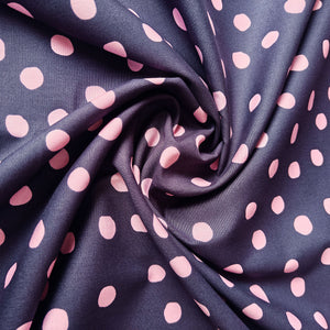 
                  
                    Load image into Gallery viewer, Cotton Poplin Spots Navy/Pink
                  
                
