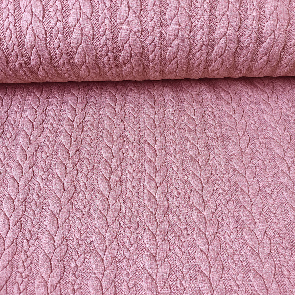 
                  
                    Load image into Gallery viewer, Cable Knit Jersey Dusky Pink
                  
                