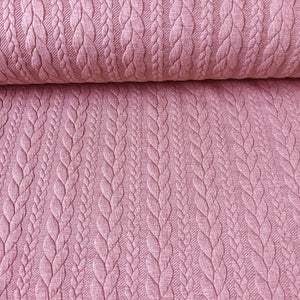 
                  
                    Load image into Gallery viewer, Cable Knit Jersey Dusky Pink
                  
                