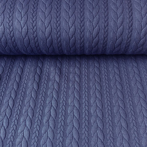 
                  
                    Load image into Gallery viewer, Cable Knit Jersey Blue
                  
                