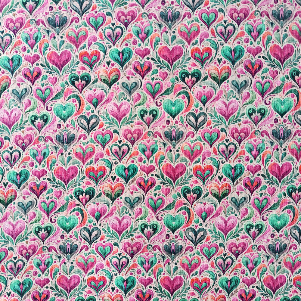 
                  
                    Load image into Gallery viewer, French Terry Popping Hearts
                  
                