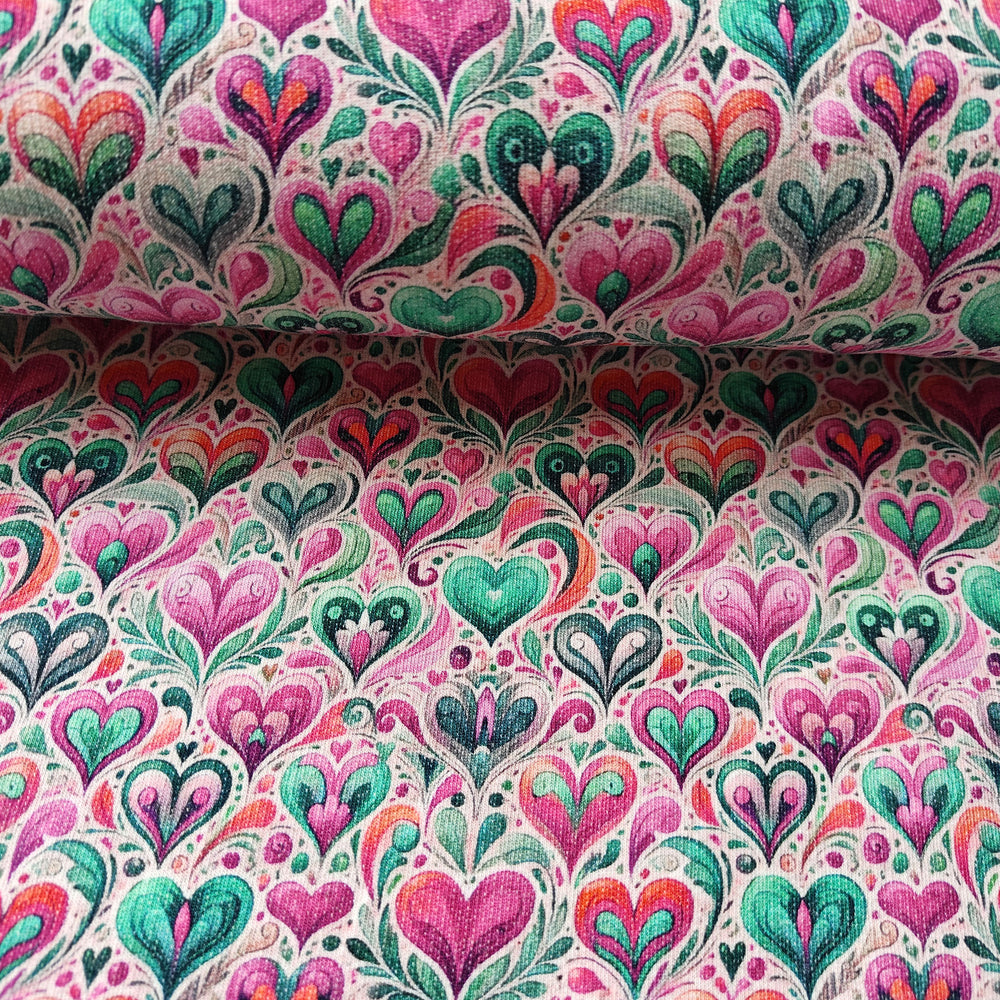 
                  
                    Load image into Gallery viewer, French Terry Popping Hearts
                  
                