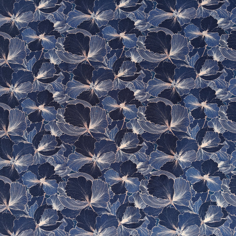 
                  
                    Load image into Gallery viewer, Jersey Elegant Flowers Blue
                  
                