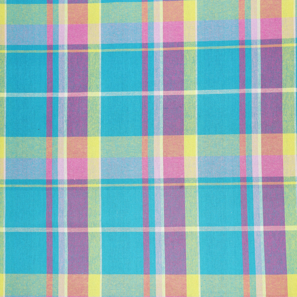
                  
                    Load image into Gallery viewer, Cotton Madras Check Turquoise
                  
                