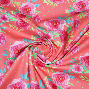 
                  
                    Load image into Gallery viewer, Cotton Poplin Roses Coral
                  
                
