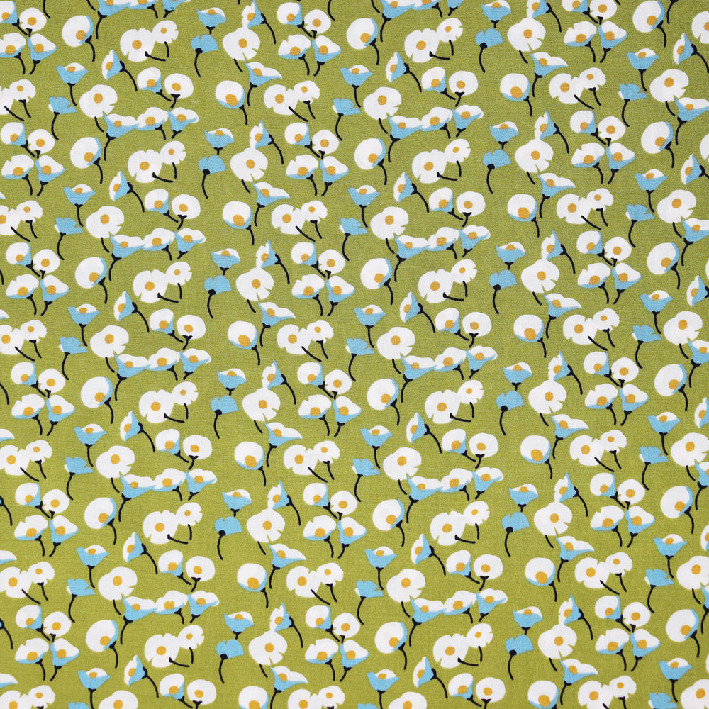 
                  
                    Load image into Gallery viewer, Woven Viscose Small Flowers Green
                  
                