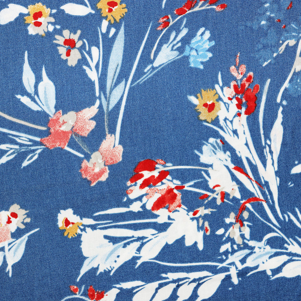 
                  
                    Load image into Gallery viewer, Woven Viscose Flowers Mid Blue
                  
                