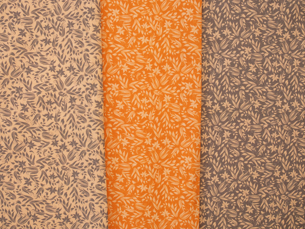 
                  
                    Load image into Gallery viewer, Cotton Autumn Flowers Orange
                  
                
