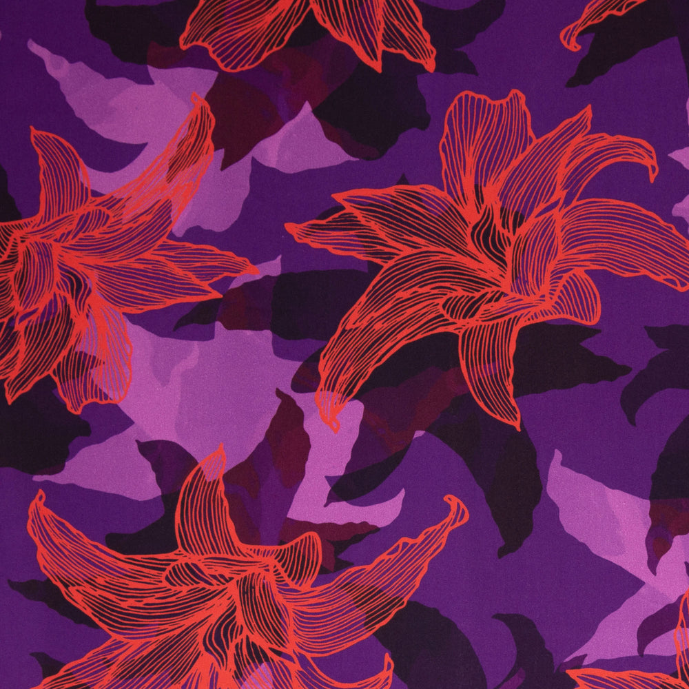 Woven Viscose Flamingo Flowers