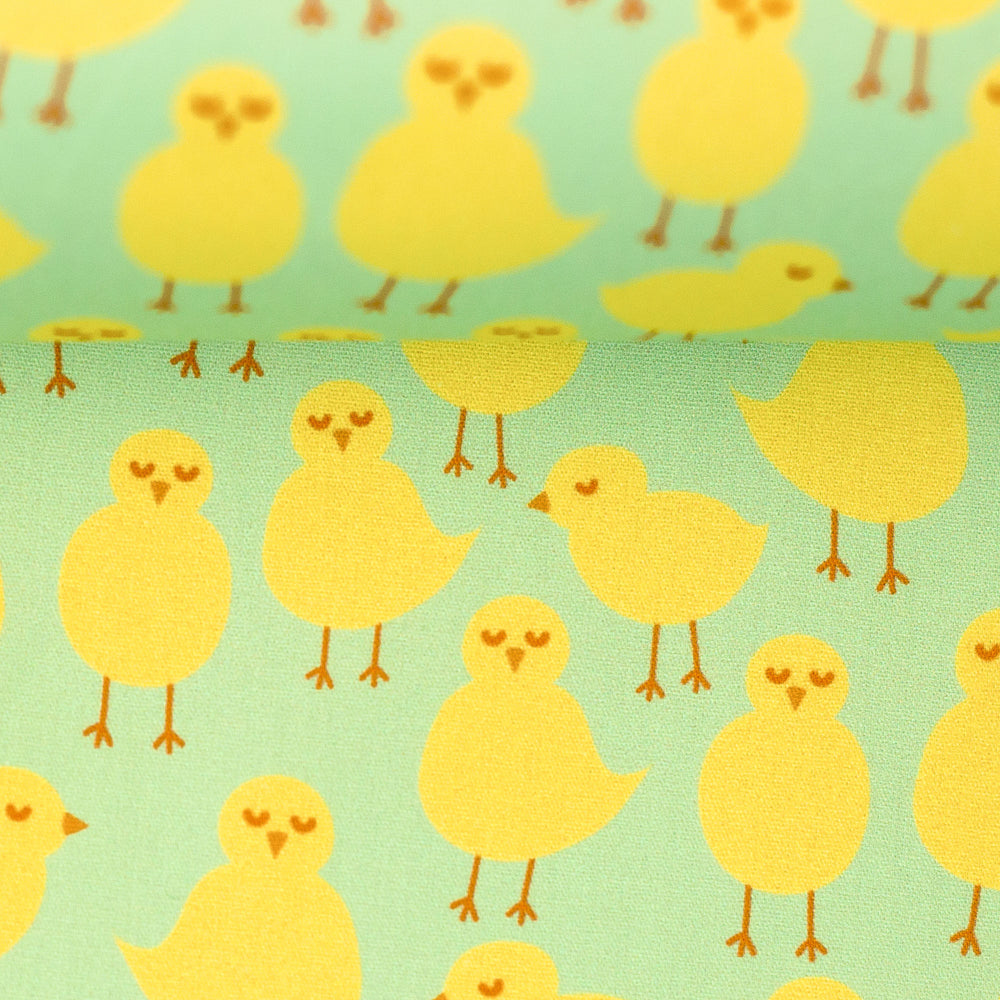 
                  
                    Load image into Gallery viewer, Cotton Poplin Happy Easter Chicks Green
                  
                