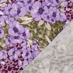 
                  
                    Load image into Gallery viewer, Viscose Jersey Flowers Purple
                  
                