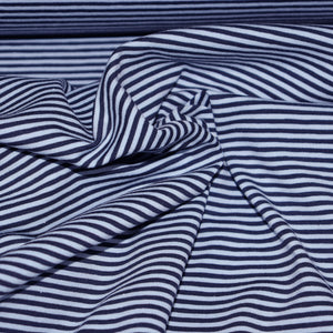 
                  
                    Load image into Gallery viewer, Jersey Fine Stripes Navy
                  
                