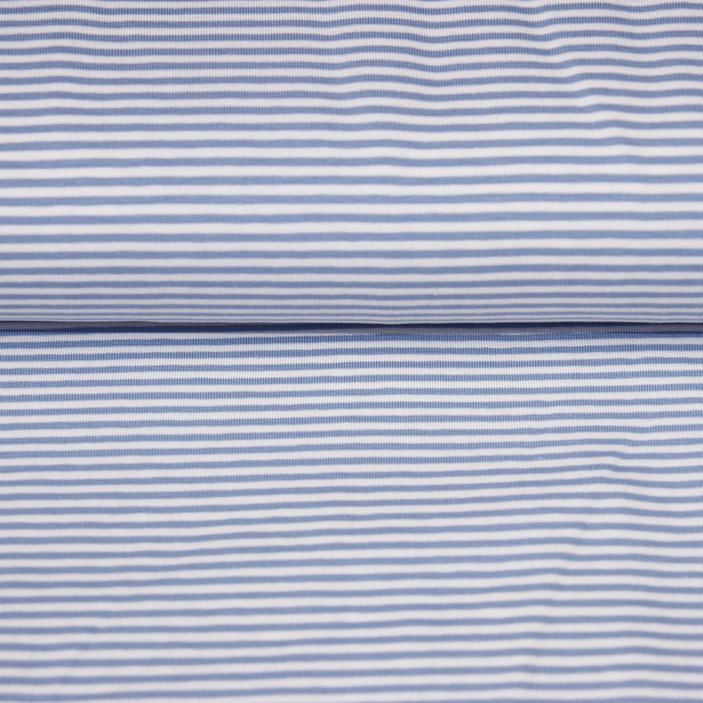 
                  
                    Load image into Gallery viewer, Jersey Fine Stripes Light Blue
                  
                