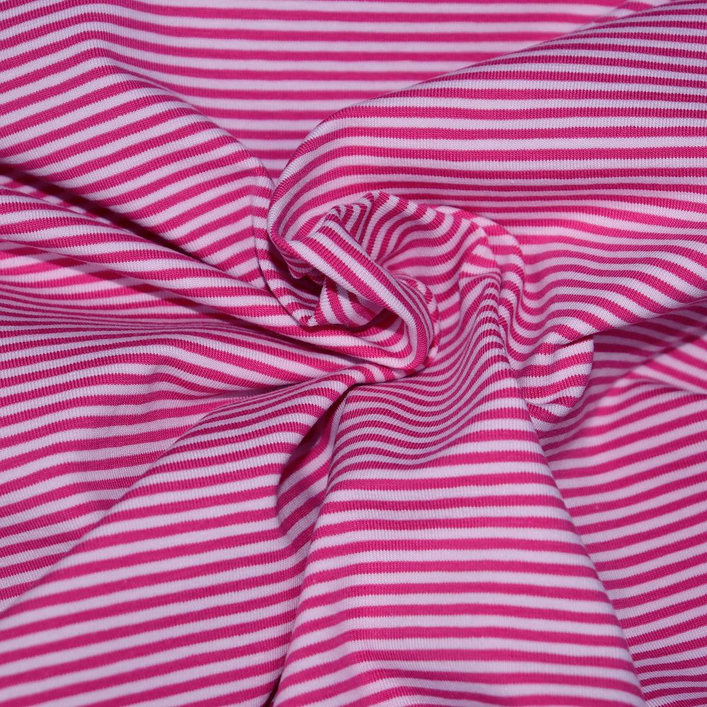 Jersey Fine Stripes Pink
