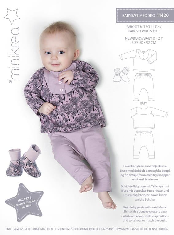 Pattern Baby Set With Shoes